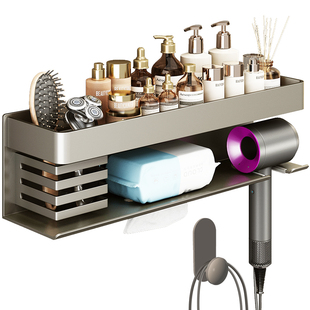 卫生间吹风机置物架免打孔电吹风挂架洗脸巾风筒支架浴室收纳架子