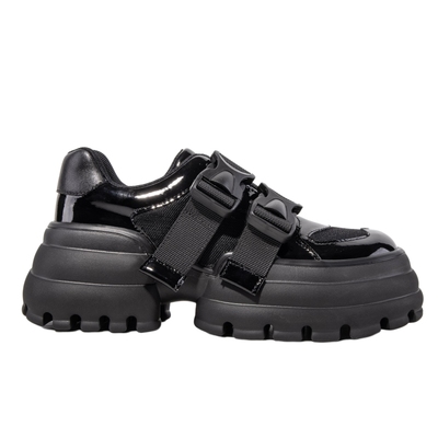 冉言甜酷风厚底方头休闲鞋