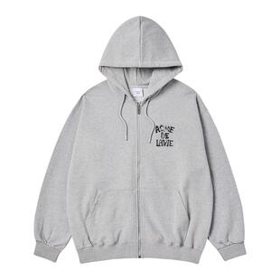 ADLV【汪苏泷同款】字母印花连帽拉链卫衣外套25新款男女士春秋季