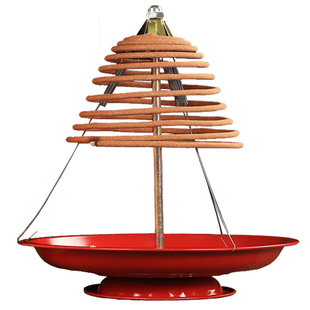 防垂檀香盘12小时 盘香架卫生间用支架香托 防熄灭防回潮红色托盘