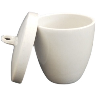 带盖陶瓷坩埚耐高温 实验室灰分坩埚 带盖瓷坩埚 30ml 50ml 100ml