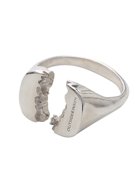 OUTSIDERINSIDE 碎裂缺口锆石戒指 925银抛光工艺 FLAW系列