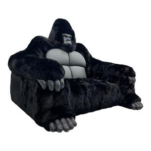 大猩猩沙发客厅2024新款二次元金刚泰山休息区单人绒毛实木沙发