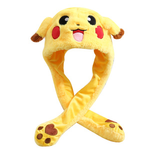 兔子帽子长耳朵会动抖音儿童一捏可爱搞笑的网红女皮卡丘搞怪同款