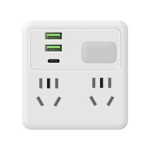 插座转换器多功能86面板一转四转换插头usb家用夜灯插排插线板