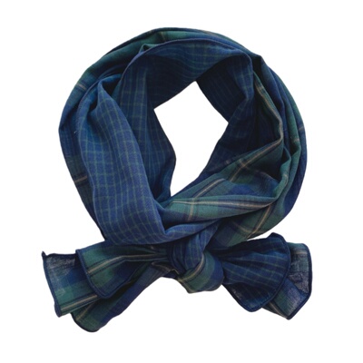 日系随性文艺软糯双面大小格子全棉长款围巾 秋冬季保暖围脖防风