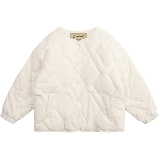 Cunyi纯一良品童装儿童羽绒服秋冬中大童菱格绗线洋气轻暖外套