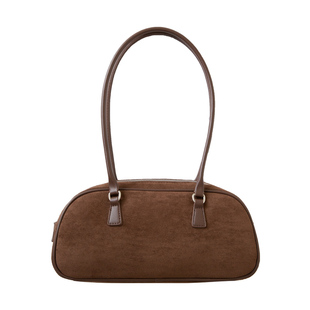 肉肉陈Whiterm韩版秋冬复古绒面单肩腋下包手拎通勤波士顿法棍包