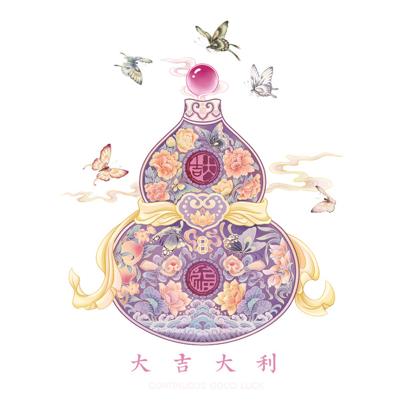 2026马年春节福禄宝瓶静电窗花