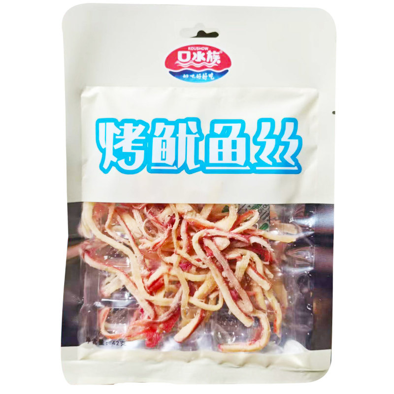 口水族烤鱿鱼丝5袋不辣儿童零食