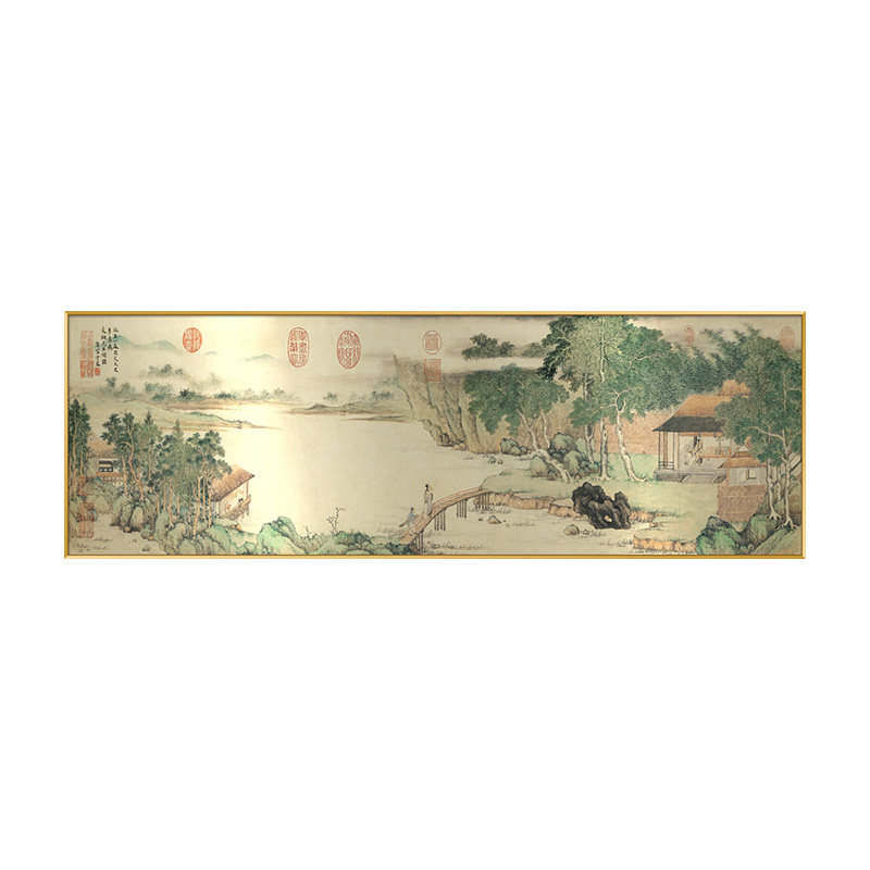 宋代美学靠山挂画客厅金箔山水画