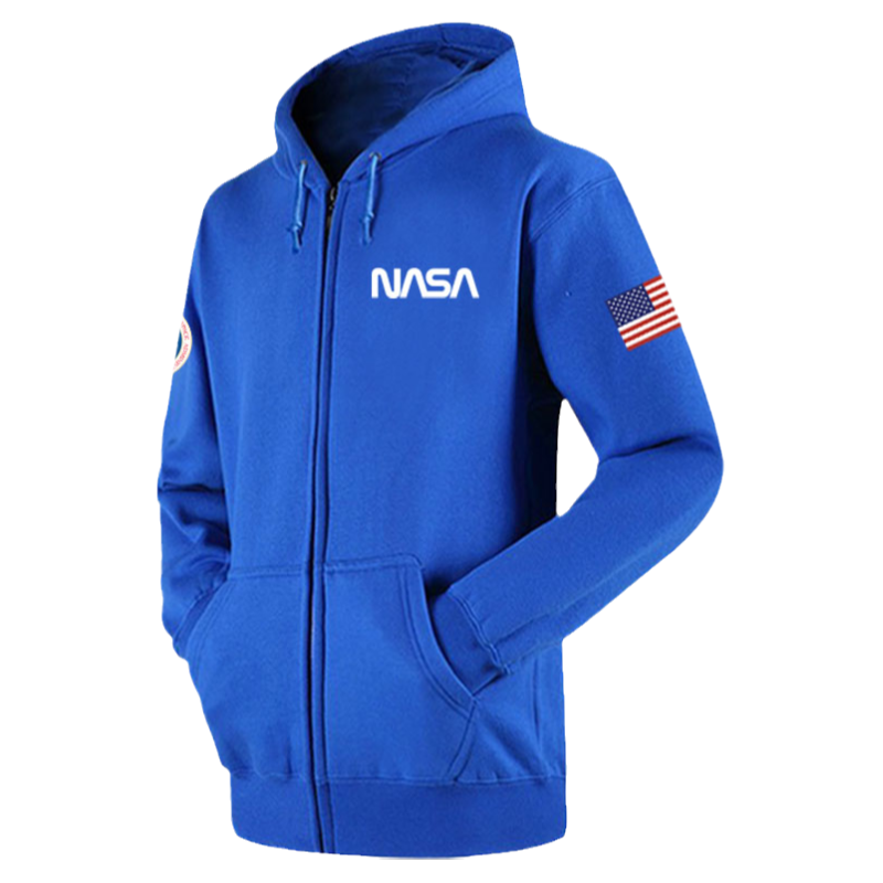 美国国家航空航天局NASA连帽开衫卫衣服男女火星救援外套加绒拉链