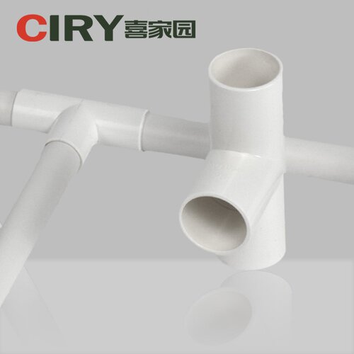 喜家园 PVC三通 电工穿线套管接头家装建材塑料管绝缘阻燃白红蓝