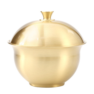 盖碗烟灰缸黄铜带盖防灰飞防风个性创意客厅茶桌高级感大号热卖款