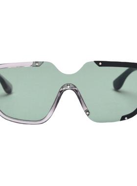 防紫外线不规则复古一体绿色墨镜