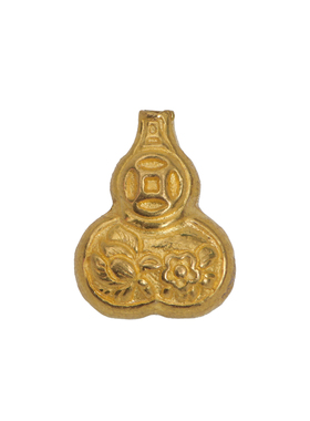 手工錾刻古法黄金招财葫芦隔珠