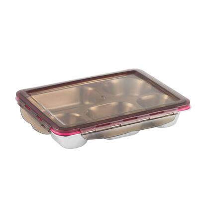 婵苏饭盘304不锈钢成人防漏餐盘