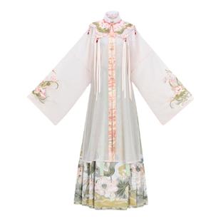 花朝记｜荷塘晚晚｜明制汉服竖领对襟长衫织金妆花马面裙绣花云肩