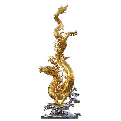 龙腾盛世铜龙摆件生肖金龙