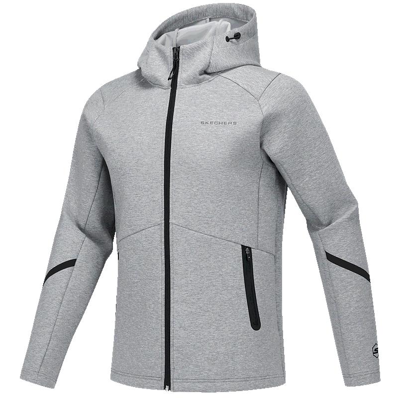 斯凯奇2025年新品男子连帽运动外套舒适柔软宽松日常百搭帅气