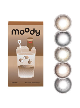 moody美瞳半年抛2片彩色隐形眼镜韩系棕色冷泡乌龙茶官方旗舰店女