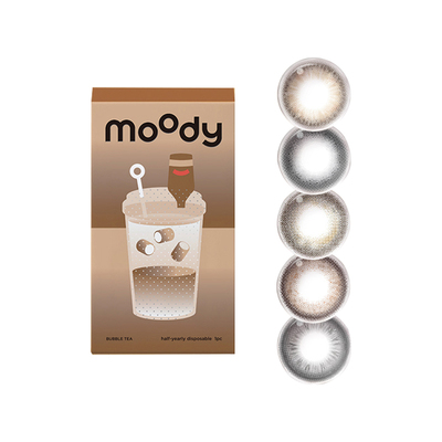 Moody美瞳半年抛2片彩色隐形眼镜韩系棕色冷泡乌龙茶官方旗舰店女