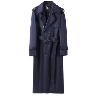 超长款风衣男加肥加大加长过膝脚踝大码大衣外套高个子秋冬季男装