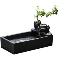 陶瓷流水?dāng)[件中式禪意盆栽噴泉桌面辦公室水景玄關(guān)風(fēng)水招財(cái)魚(yú)缸