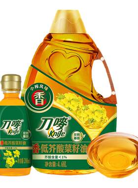 刀唛浓香低芥酸菜籽油4.68L+0.2L非转基因物理压榨小榨食用植物油