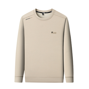 2025秋冬男款加绒加厚长袖T恤圆领休闲中年保暖卫衣打底衫上衣