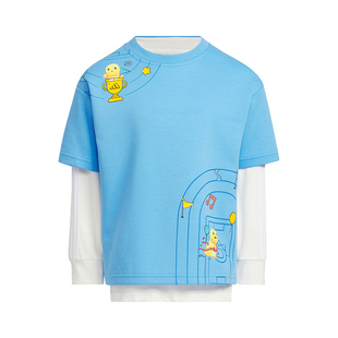 【自营】Adidas/阿迪达斯奶龙联名款小童二合一运动长袖T恤JF1366