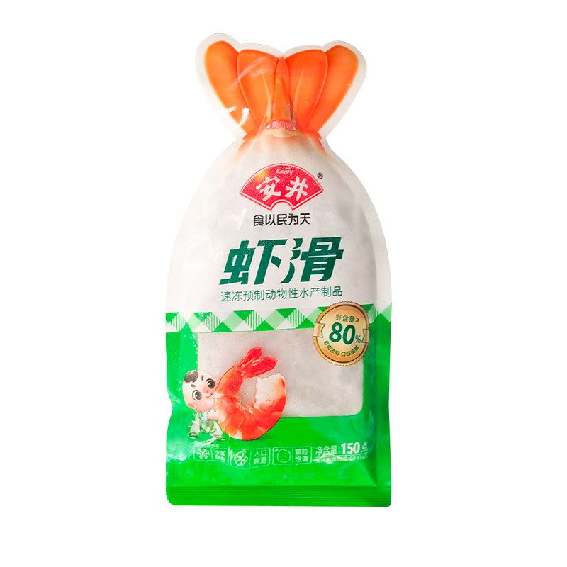 安井虾滑150g速冻挤袋虾滑商用即食半成品虾丸火锅食材饭店