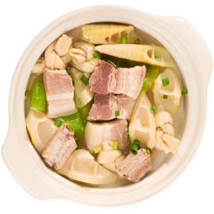 粮觅腌笃鲜味汤煲上海名菜百叶鲜笋咸肉排骨汤原汤熬制速冻快手菜