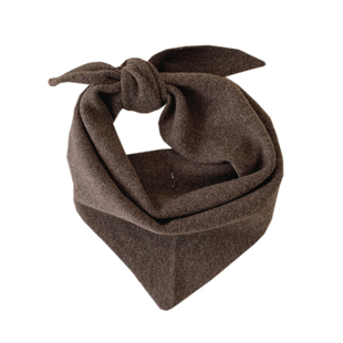 围巾三角巾女秋冬美式复古棕色含羊毛羊绒领巾护颈椎保暖针织围脖