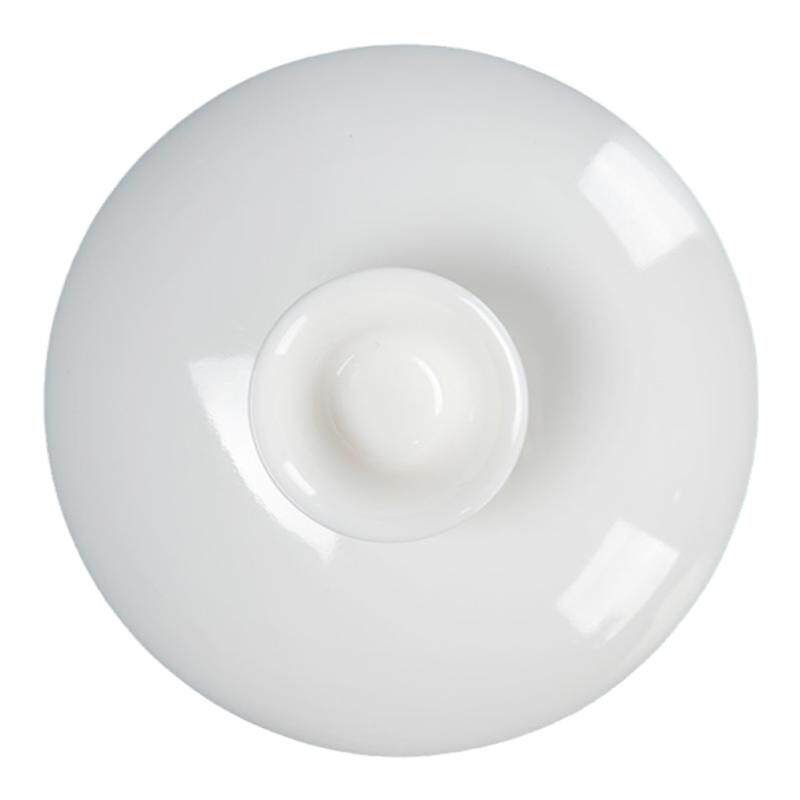羊脂玉白瓷三才盖碗陶瓷大号茶具