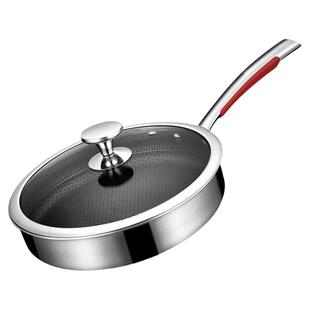 康巴赫平底锅316L不锈钢煎锅烙饼锅家用煎饼牛排早餐煎蛋锅不粘锅