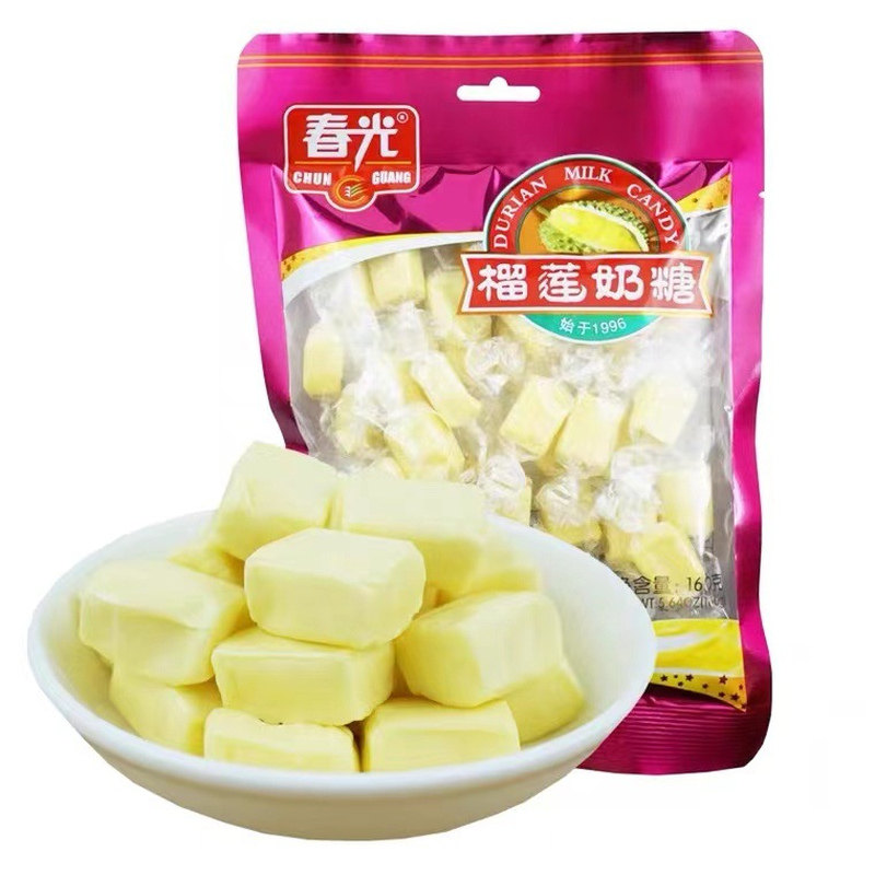 国产春光水果糖姜糖特浓椰子糖特制椰子糖/榴莲奶糖120g
