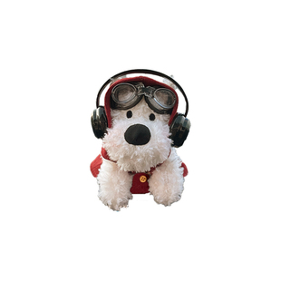 新年创意可爱耳机西高地小狗汽车屏幕摆件公仔玩偶高级感女生装饰