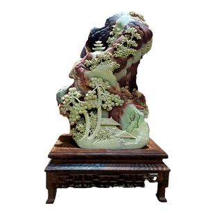 宗正堂天然紫袍玉带石装饰摆件酒柜家居工艺品摆件高端名石雕刻