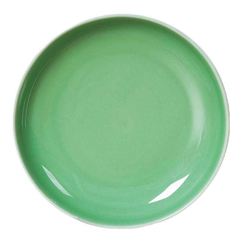 龙泉青瓷菜盘子创意骨碟盘子纯色早餐盘陶瓷西餐盘家用摆平盘餐具