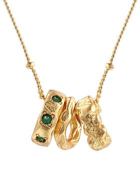 VITARING转运珠项链女铜镀18k金