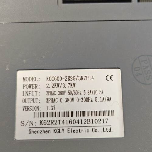 议价科创力源变频器KOC600-2R2G/3R7PT4，2.2K适用