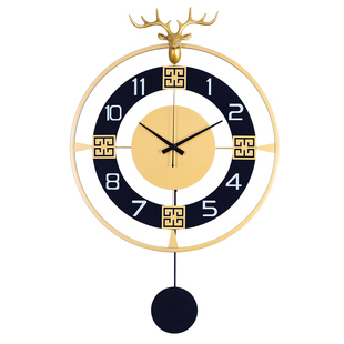 北欧轻奢钟表客厅个性创意家用时尚时钟现代简约大气挂墙鹿头挂钟