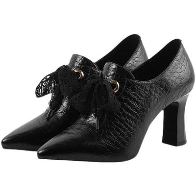 送运费险-单鞋女尖头粗跟