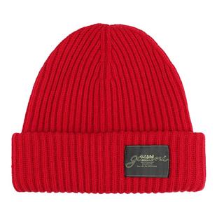 GANNI女士 赛车红保暖毛线帽针织帽 A6833474
