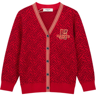 【新年】hazzys哈吉斯童装男童毛衣2026春新年线衣开衫针织上衣