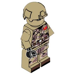 中国积木现代军事坦克特种兵人仔拼装指挥所人偶武器儿童益智玩具