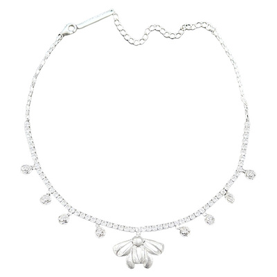 fragileheart易碎商店·冷萃缎带 设计感小众锆石镶嵌蝴蝶结项链