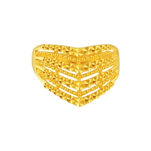 老庙黄金足金999公主皇冠活口戒指多层车花仿钻在逃公主送女友礼