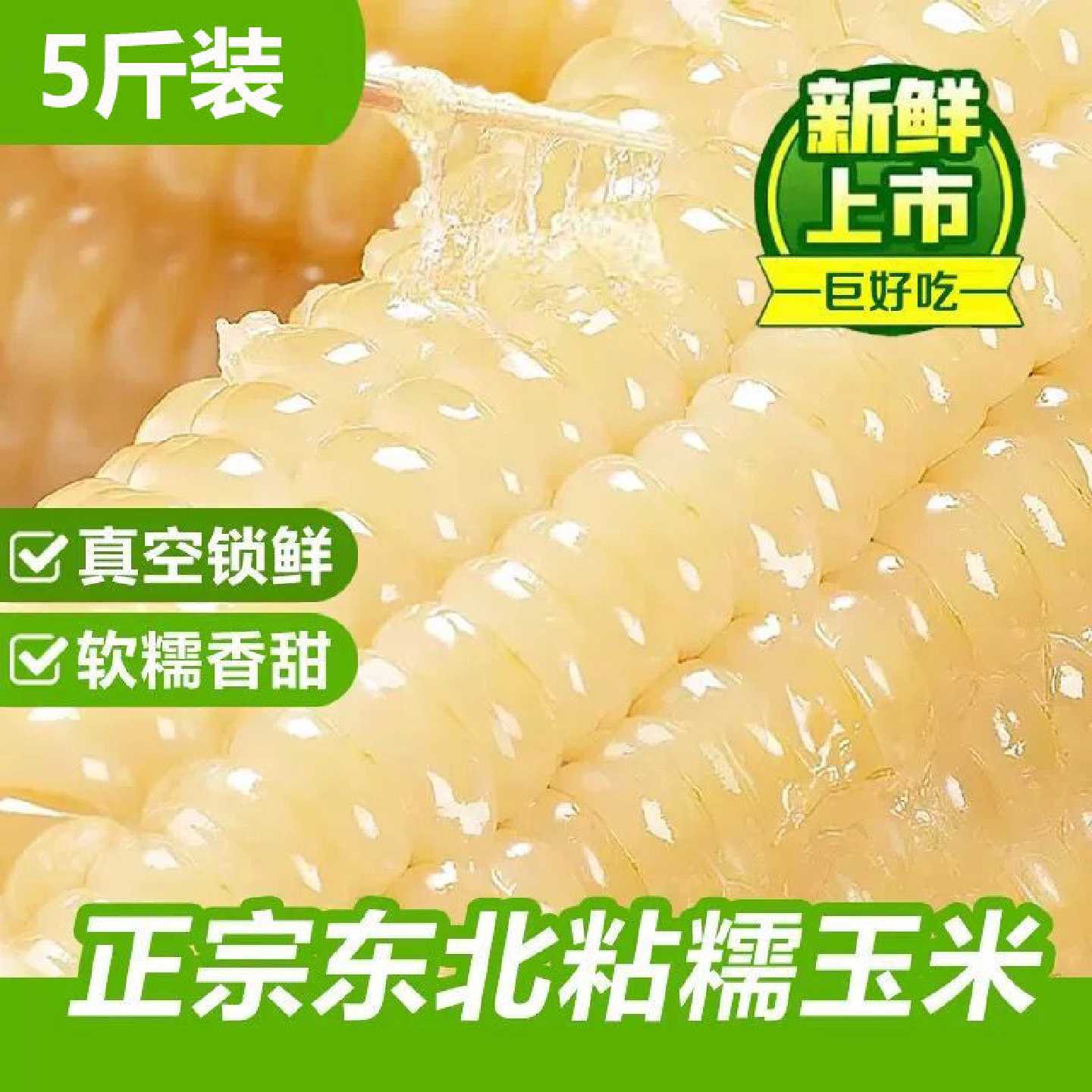 东北黑龙江白糯玉米5斤微甜香糯好吃代餐粗粮加热真空非黄糯黑糯